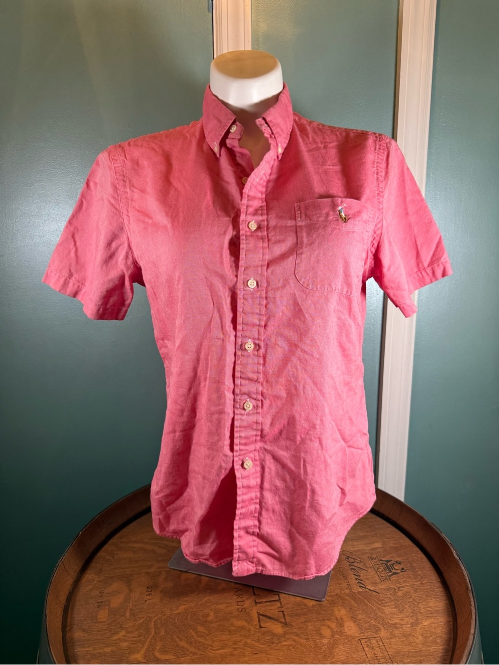 Ralph Lauren Chambray Oxford Shirt – Slim Fit – Men’s Large – Salmon